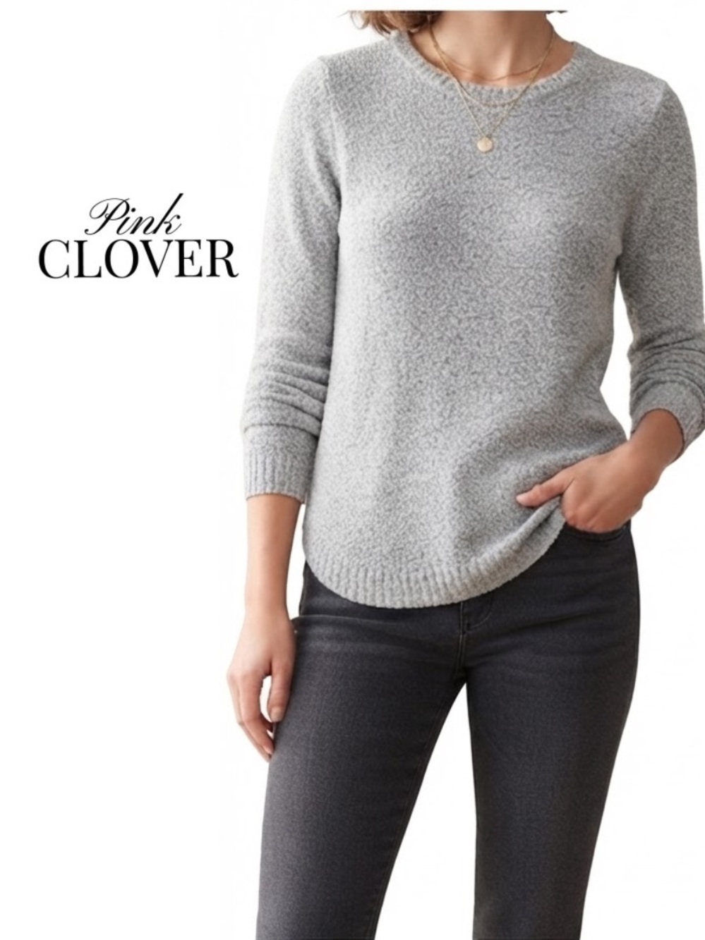 Pink Clover
Women’s Marled Knit Crewneck Sweater